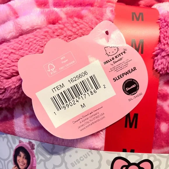 HELLO KITTY Women's One-Piece Pajama, ADULT MEDIUM 8-10, New - Picture 2 of 5